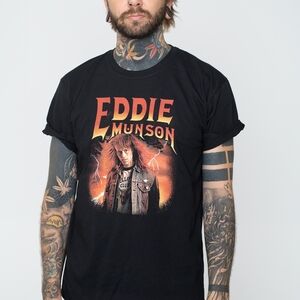 Netflix Stranger Things Eddie Munson Graphic Black T-Shirt - Size L
